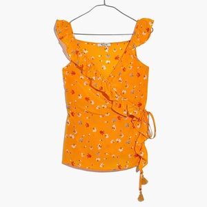 100% Silk Wrap Top from Madewell